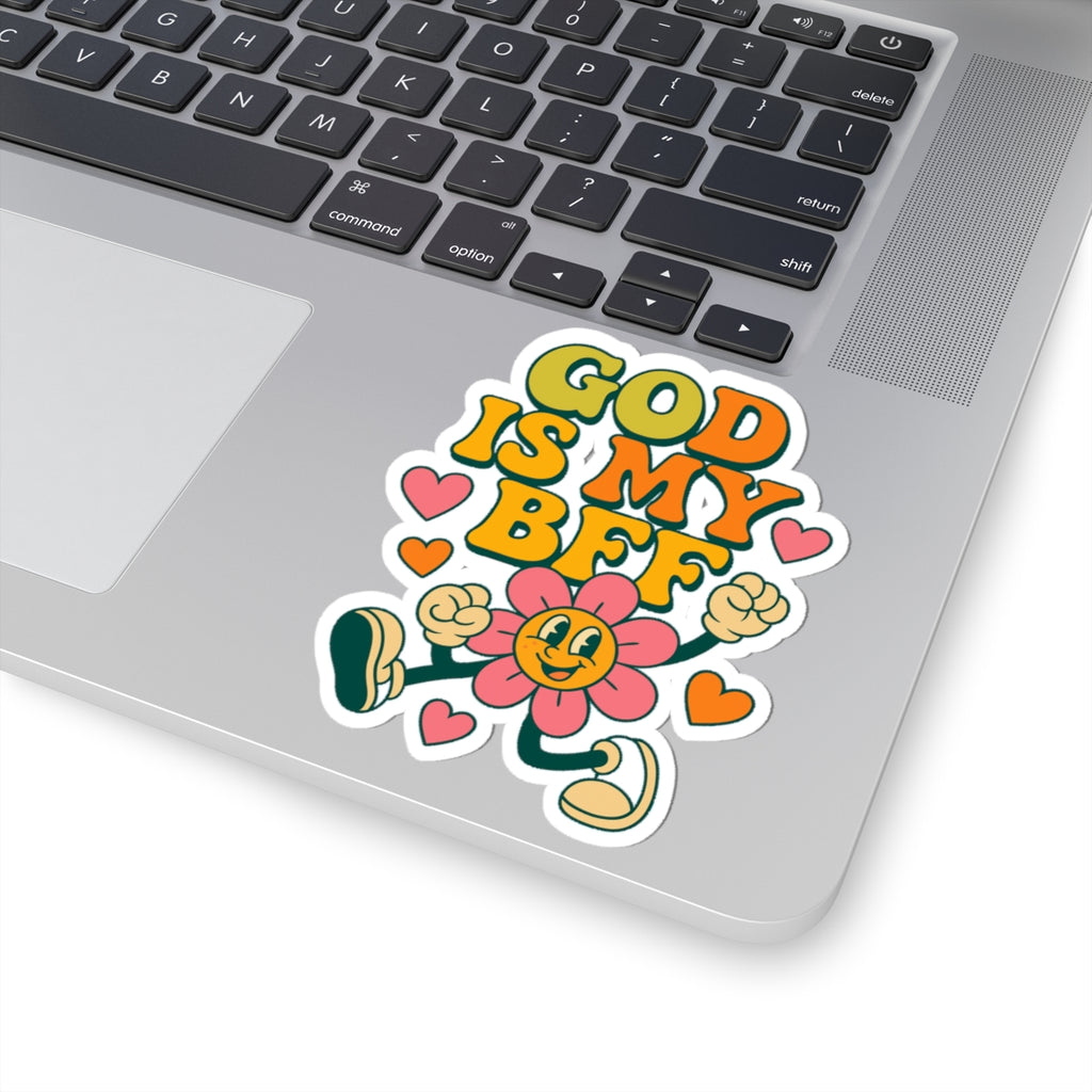 God Is My BFF Retro Floral Faith Sticker
