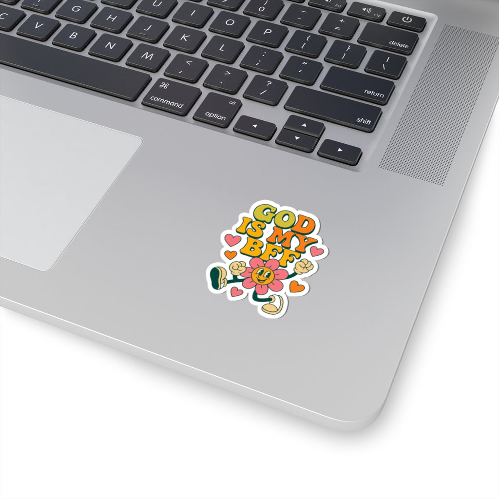 God Is My BFF Retro Floral Faith Sticker