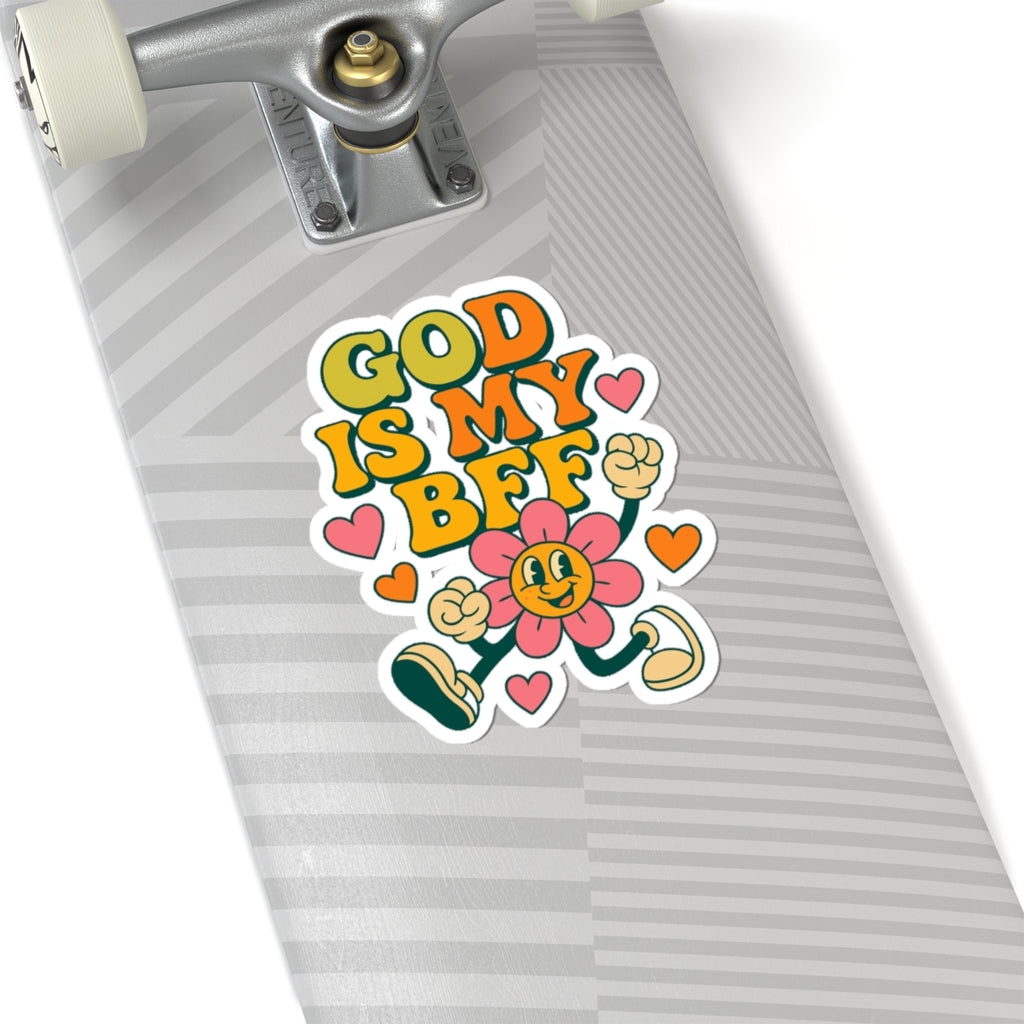 God Is My BFF Retro Floral Faith Sticker